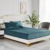 YASMENG Winter Plush Fitted Sheet 140 x 200 cm, Petrol, Warm and Cozy view 3
