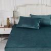 YASMENG Winter Plush Fitted Sheet 140 x 200 cm, Petrol, Warm and Cozy view 4