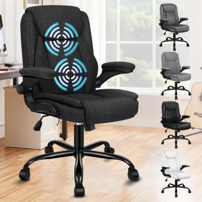 ALFORDSON Ergonomic Massage Office Chair with Reclining Function, Black