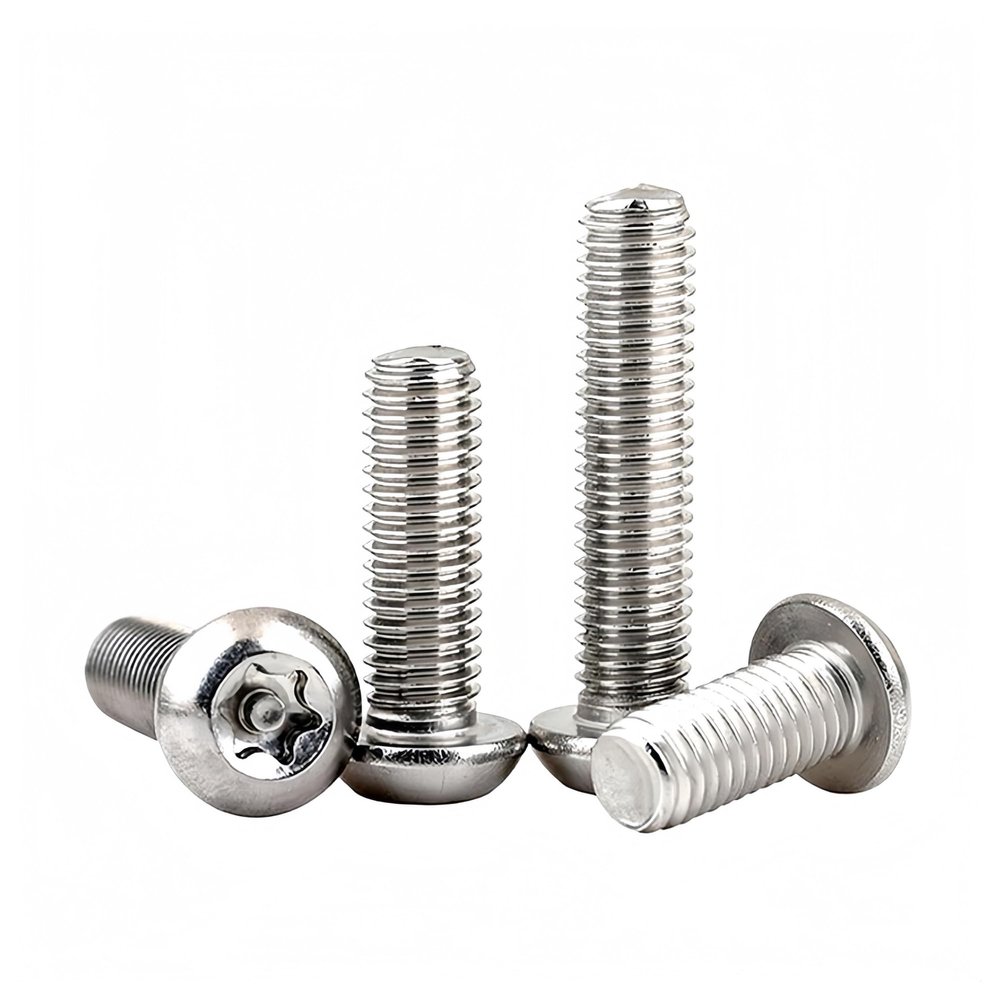 1/50 pcs M2–M12 304 Stainless Steel Tamper-Resistant 6-Lobe Button-Head Security Screws with Pin (22 mm, 3 pcs M8)