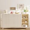 Sliding Cabinet Curtain, Linen-Look Blackout, Stain-Resistant, Beige, W 90 x H 60 cm view 1