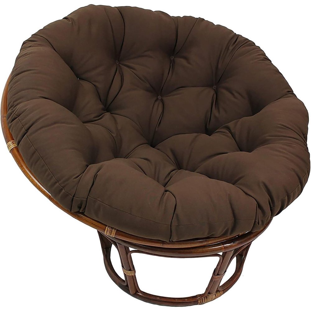 Papasan Padded Seat Cushion for Egg and Hanging Chairs, Brown, 110 x 110 cm