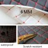 GQZJY Quilted Vinyl Faux Leather Upholstery Fabric, Waterproof, Gray, 1 m view 4