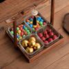 Glass Candy Jar with Lid and Black Walnut Wood Tray view 3