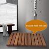 Suixtil Bamboo Bath Mat, Non-Slip Rectangular Wood Mat, 40 x 45 cm view 3