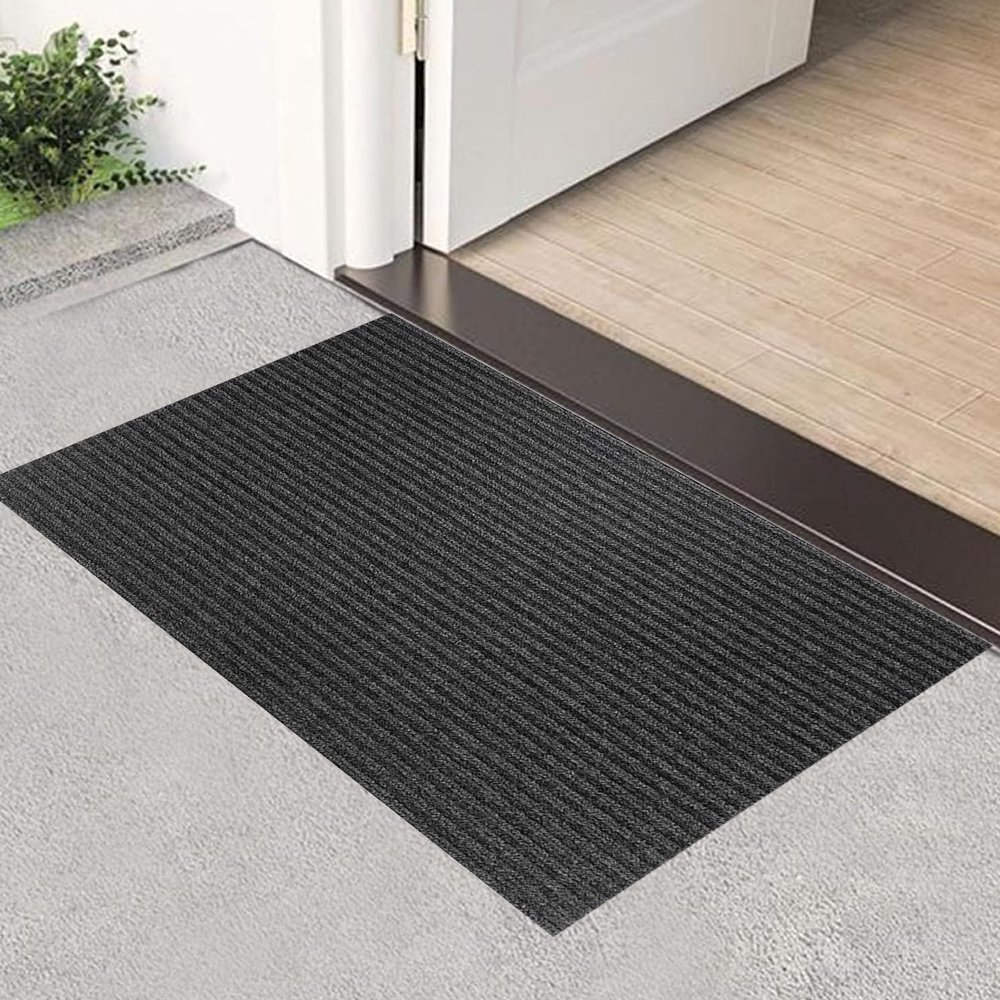 XUCHOU Outdoor Doormat 74 x 70 cm, Dirt-Trapping, Non-Slip, Washable and Weather-Resistant, Black