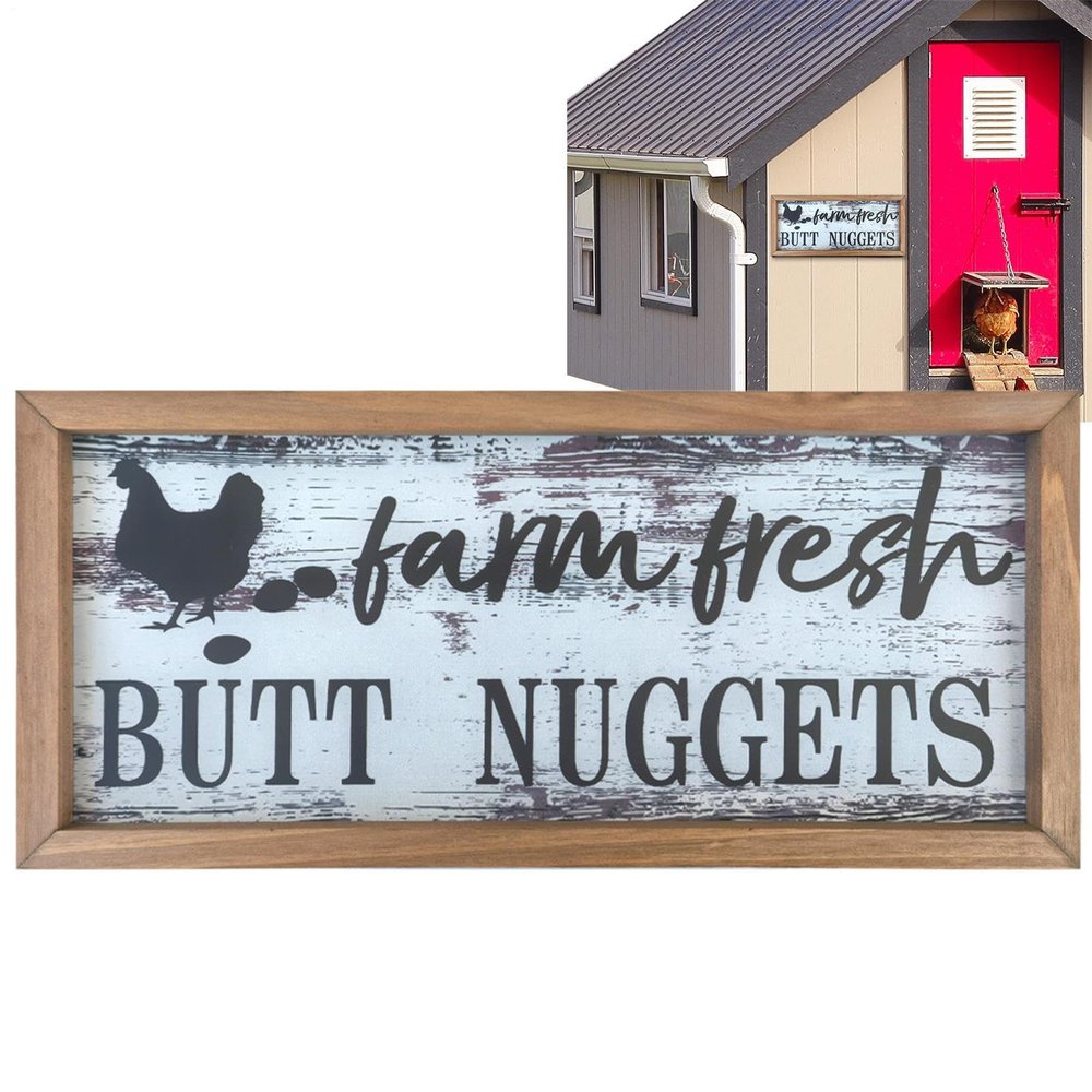 Acunny Funny Chicken Signs, Chicken Coop Decor, Farmhouse Wall Decor for Garden and Home