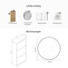 Planetmöbel Set of 2 Narrow Shoe Cabinets with Round Lighted Mirror, Gold Oak view 3
