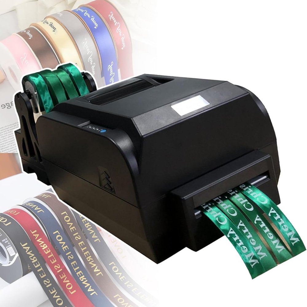 HTDRE Satin Ribbon Printer, 4-Row Digital Ribbon Printer with Holder