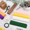 CRASPIRE Crepe Paper Flower DIY Kit, 6 Colors, Green Floral Tape & 50 Wire Stems view 3