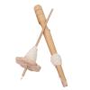 Wooden Drop Spindle with Nostepinne for Yarn Projects view 1