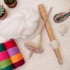Wooden Drop Spindle with Nostepinne for Yarn Projects view 3