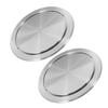 GLEAVI 2-Pack Recessed Stainless Steel Trash Can Lids with Swing Mechanism view 1