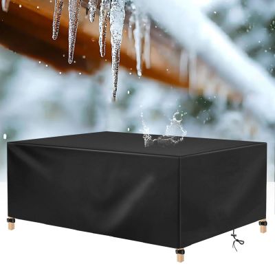 AJALGZ 420D Oxford Garden Furniture Cover, Waterproof, Windproof, UV-Resistant, 220 x 60 x 35 cm