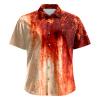 Military Green Men's T-Shirt – Bloody Halloween Graphic, Short Sleeve view 4