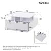 Merax High-Gloss White Coffee Table with LED Lights and 4 Drawers view 4