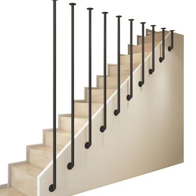 MarxaN Side-Mounted Stair Handrail, Round-Tube Industrial Railing, 115 cm