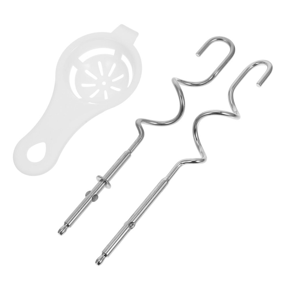 Hand Mixer Dough Hooks, 1 Set, Stainless Steel, Silver, Universal