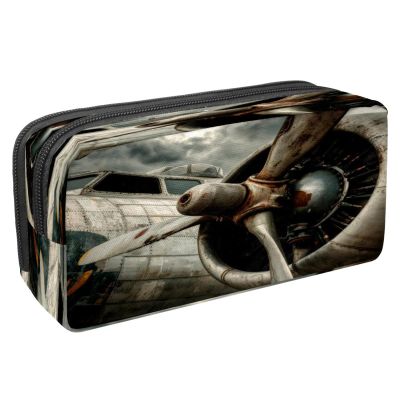 VAPOKF Pencil Case, Vintage Airplane Jet Propeller
