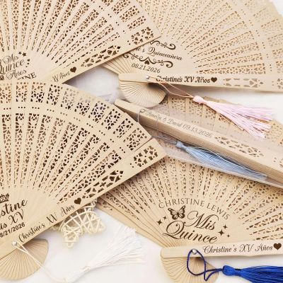 Personalizable Wedding Fans with Tassels, 10-Pack