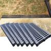 6-Piece Drainage Channel System for Driveways, Square Polymer Drain Grates with Non-Slip Surface view 1
