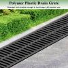 6-Piece Drainage Channel System for Driveways, Square Polymer Drain Grates with Non-Slip Surface view 3