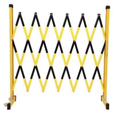 SnamicE Retractable Metal Barricade, Folding Safety Barrier with Wheels, Red 120 x 600 cm / Yellow 120 x 300 cm