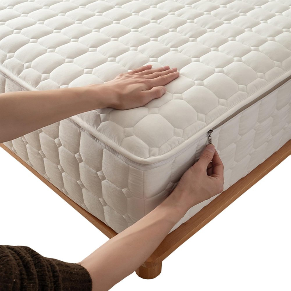 Breathable Zippered Mattress Cover, Soft Washable Protector, 135 x 200 + 21 cm