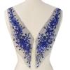 LZTDSBX Lace Trim, 1 Pair of Sequin Appliqués for Sewing, 3D Lace Rhinestones, Clothing Patches and DIY Crafts (Blue) view 1