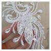 LZTDSBX Lace Trim, 1 Pair of Sequin Appliqués for Sewing, 3D Lace Rhinestones, Clothing Patches and DIY Crafts (Blue) view 3