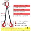 2-Leg Lifting Chains with Hooks, Rugged 16T Chain Slings for Cargo Security, Towing, and Handling view 2