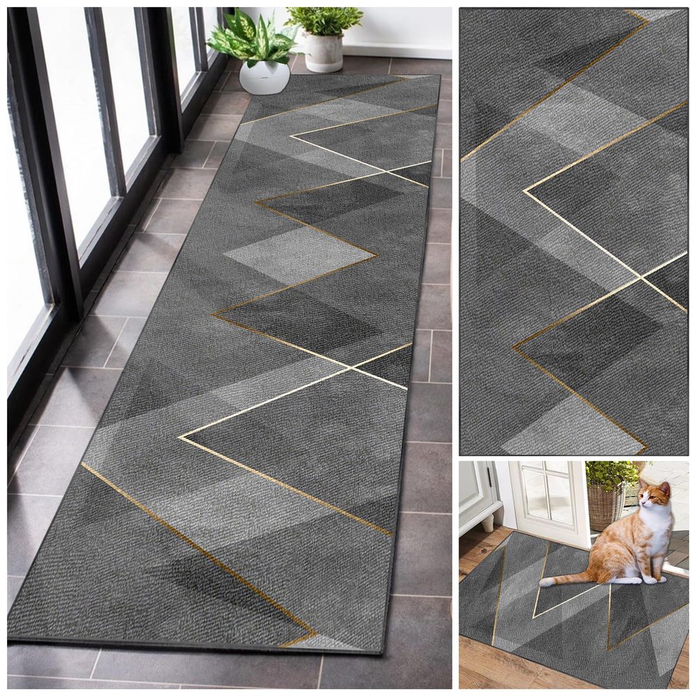 Modern Washable Non-Slip Hallway Runner Rug, 120 x 200 cm