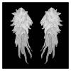 LZTDSBX Lace Trim, 5 Pairs 3D Polyester Lace Embroidery, Wing Pattern, DIY Lace Accessory, Multilayer Appliqué Patch (White) view 1