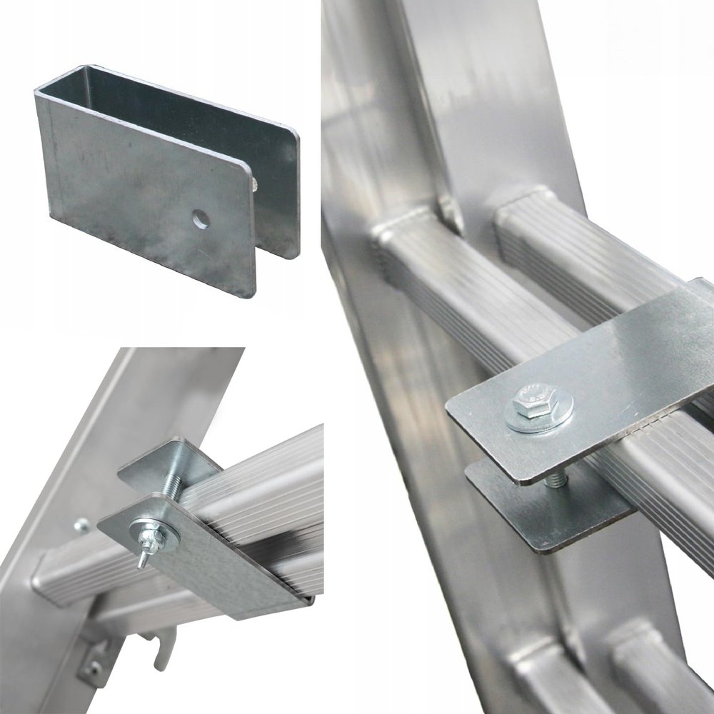 DRABEST Ladder Extension for Industrial Ladders, 95 x 25 mm, Stair-Leveling Adapter