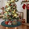 Lanpn 120 cm Christmas Tree Skirt, Chunky Knit, Rustic Green view 2