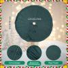 Lanpn 120 cm Christmas Tree Skirt, Chunky Knit, Rustic Green view 3