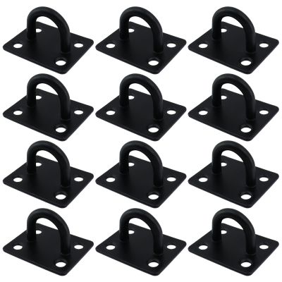 Dnyta Stainless Steel Ceiling Hooks with Screws, Eye Plate Ring Hooks for Wall or Ceiling Mounting