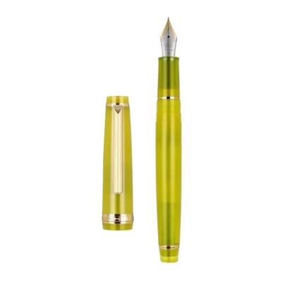 OFWAX Fountain Pen, Transparent Plastic, Twist-Action, Fine (F), Black