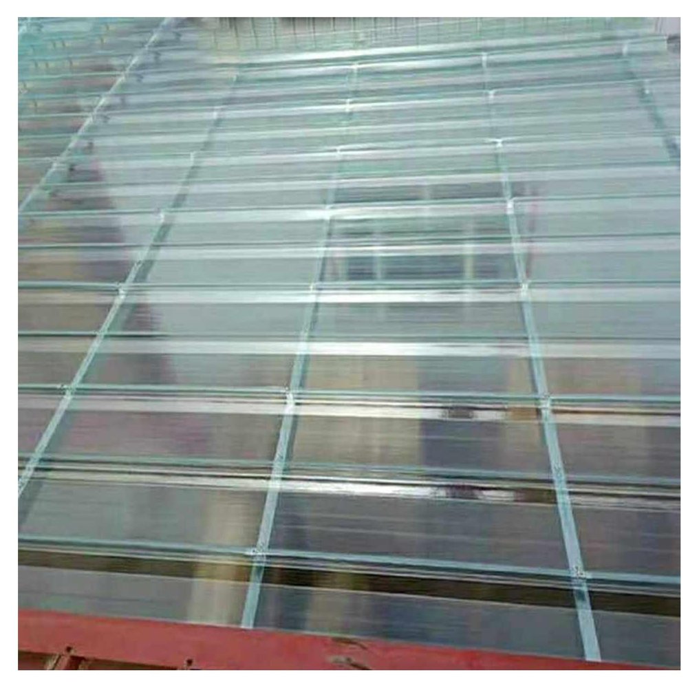 Clear Corrugated Polycarbonate Roofing Sheets, Flame-Retardant, Cuttable, 12-Pack, 35 × 43 in