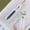 NVVVNX Portable Mini Resin Fountain Pen, Green-White, Iridium F Nib, 0.5 mm, Short Ink, Gift Set (03) view 4