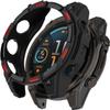 Protective Case for Garmin Quatix 8 51 mm, Screen Protector, Flexible TPU, Black and Red view 1