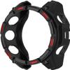 Protective Case for Garmin Quatix 8 51 mm, Screen Protector, Flexible TPU, Black and Red view 2