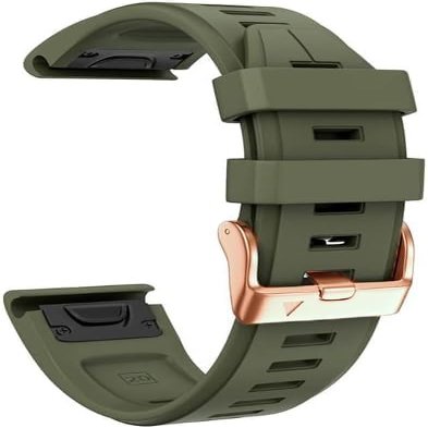 YUXUAN QuickFit 20mm Replacement Band for Garmin Fenix 8 43mm, 7S, 6S, 5S and More, Olive Green