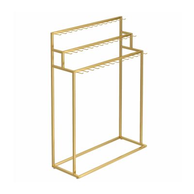 Gold-Colored Belt Stand, Freestanding Organizer for Belts, Ties, Pants, Handbags and Scarves (60x)