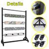 Fabric Sample Rack with Height-Adjustable Crossbar, Black, 4, 135 × 180 cm view 4