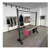 Fabric Sample Stand with Height-Adjustable Crossbar, for Fabrics, Curtain Samples, Film Rolls and Tablecloth Rolls (Black/2.155 x 180 cm) view 1