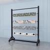 Fabric Sample Stand with Height-Adjustable Crossbar, for Fabrics, Curtain Samples, Film Rolls and Tablecloth Rolls (Black/2.155 x 180 cm) view 3