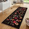 Mogetal Floral Runner Rug, Black and Multicolor, 80 x 180 cm view 2