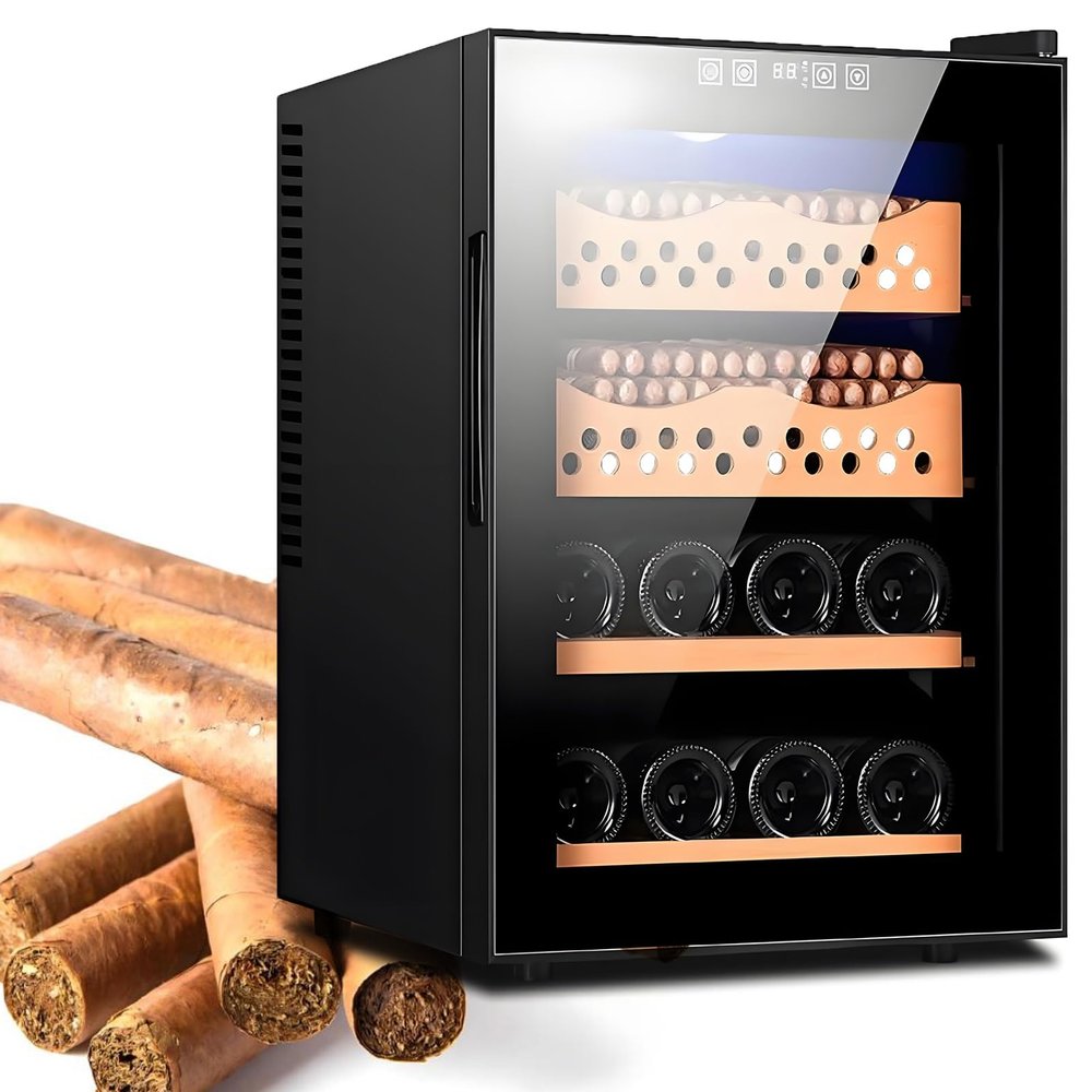 Electric Cigar Cabinet Humidor, 50 L, Up to 300 Cigars (B)