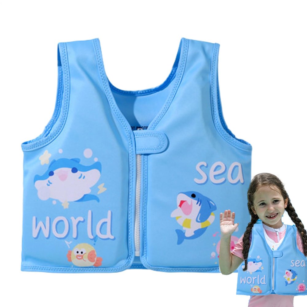 Kids' Swim Vest with Secure Buoyancy and Cartoon Design